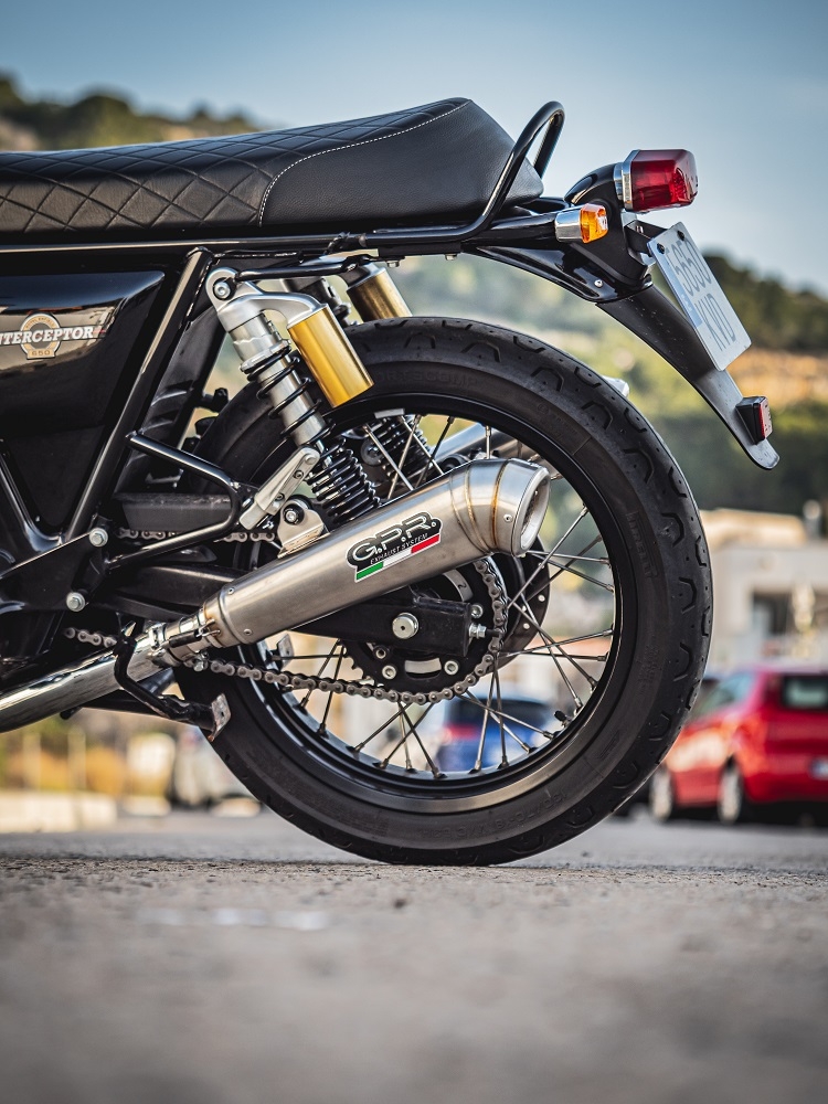 Escape compatível com Royal Enfield Interceptor 650 2021-2025, Powercone Evo, Escape duplo, não legal para os países membros da UE, incluindo db killers removíveis e tubos de ligação 