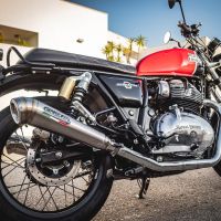 Escape compatível com Royal Enfield Interceptor 650 2021-2025, Powercone Evo, Escape duplo, não legal para os países membros da UE, incluindo db killers removíveis e tubos de ligação 