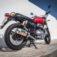 Escape compatível com Royal Enfield Interceptor 650 2019-2020, Satinox, Escape duplo, não legal para os países membros da UE, incluindo db killers removíveis e tubos de ligação 
