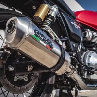 Escape compatível com Royal Enfield Interceptor 650 2019-2020, Satinox, Escape duplo, não legal para os países membros da UE, incluindo db killers removíveis e tubos de ligação 