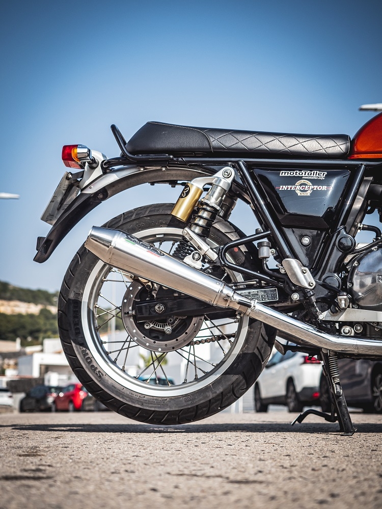 Escape compatível com Royal Enfield Interceptor 650 2021-2025, Ultracone, Escape duplo, não legal para os países membros da UE, incluindo db killers removíveis e tubos de ligação 