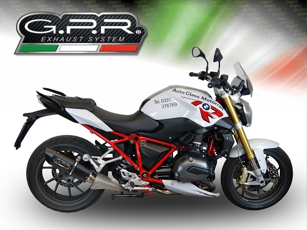 Escape compatível com Bmw R 1200 R 2015 Lc 2015-2016, Furore Nero, Escape legal, homologado, silenciador com db killer removível e tubo de ligação específico 