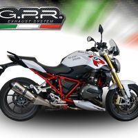 GPR escape compatível com  Bmw R 1200 R Lc 2017-2019, New Grand Prix Evo Titanium, Escape legal, homologado, silenciador com db killer removível e tubo de ligação específico 