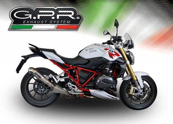 Escape compatível com Bmw R 1200 R 2015 Lc 2015-2016, Powercone Evo, Escape legal, homologado, silenciador com db killer removível e tubo de ligação específico 