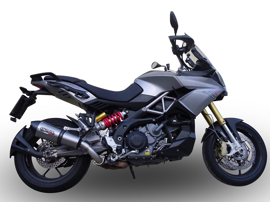 GPR escape compatível com  Aprilia Caponord 1200 2013-2016, New Grand Prix Evo Titanium, Escape legal, homologado, silenciador com db killer removível e tubo de ligação específico 