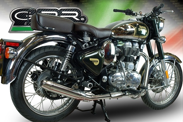 Escape compatível com Royal Enfield Continental GT 535 2014-2016, Deeptone Inox, Escapamento Racing, silenciador com conexão específica e db killer removível 