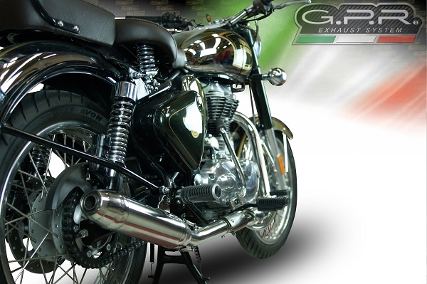 Escape compatível com Royal Enfield Continental GT 535 2014-2016, Deeptone Inox, Escapamento Racing, silenciador com conexão específica e db killer removível 