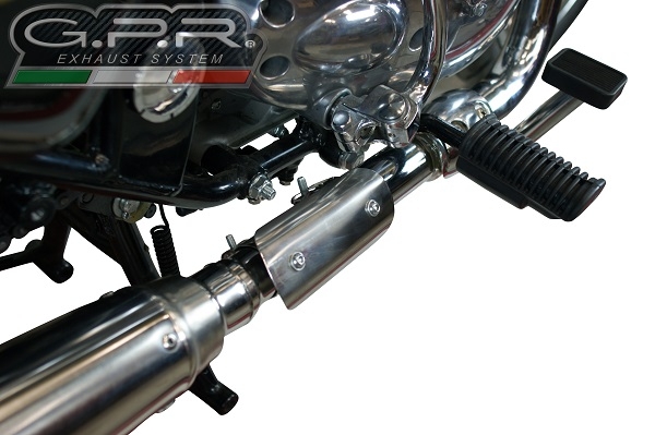 Escape compatível com Royal Enfield Classic - Bullet Efi 500 2017-2020, Satinox , Sistema homologado apenas para ruído, válido para mercados fora da UE Silencioso com tubo de ligação 