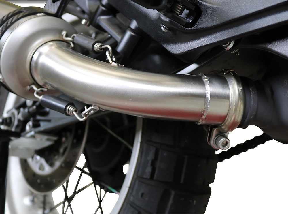 Escape compatível com Husqvarna Svartpilen 401 2018-2019, M3 Titanium Natural, Escape legal, homologado, silenciador com db killer removível e tubo de ligação específico 