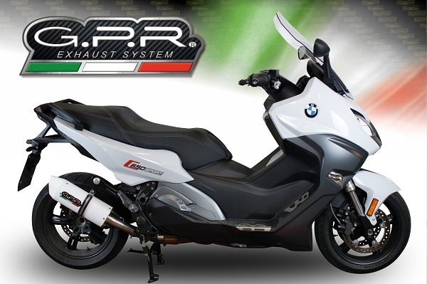 Escape compatível com Bmw C 650 Sport 2016-2020, Albus Evo4, Escape legal, homologado, silenciador com db killer removível e tubo de ligação específico 