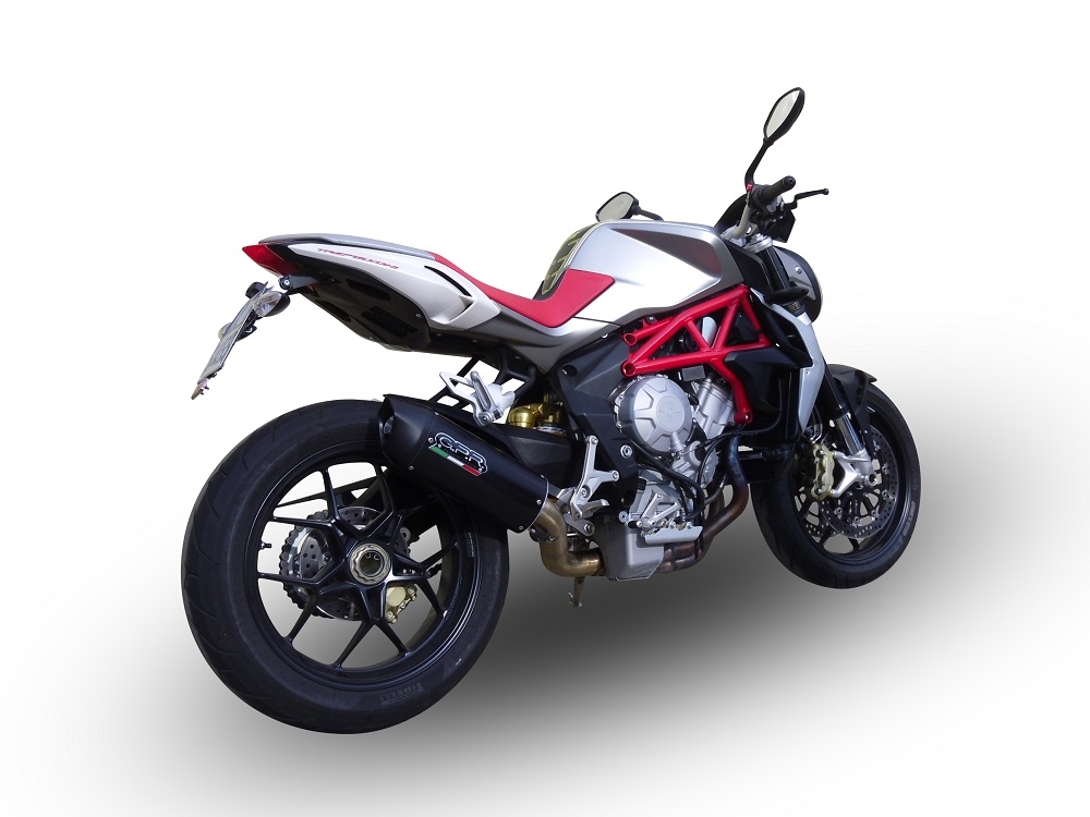 Escape compatível com Mv Agusta Brutale 800 Dragster 2017-2020, Furore Evo4 Nero, Escape homologado, legal para mercados NÃO europeus, incluindo tubo de ligação e db killer removível 