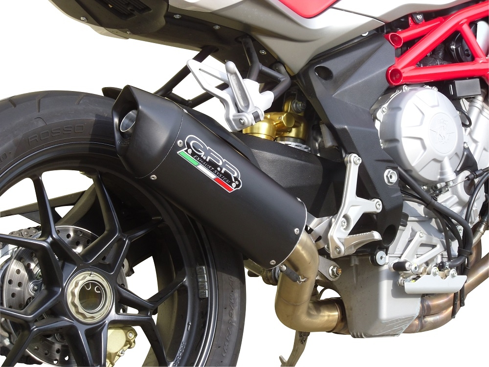Escape compatível com Mv Agusta Brutale 800 Dragster 2017-2020, Furore Evo4 Nero, Escape homologado, legal para mercados NÃO europeus, incluindo tubo de ligação e db killer removível 