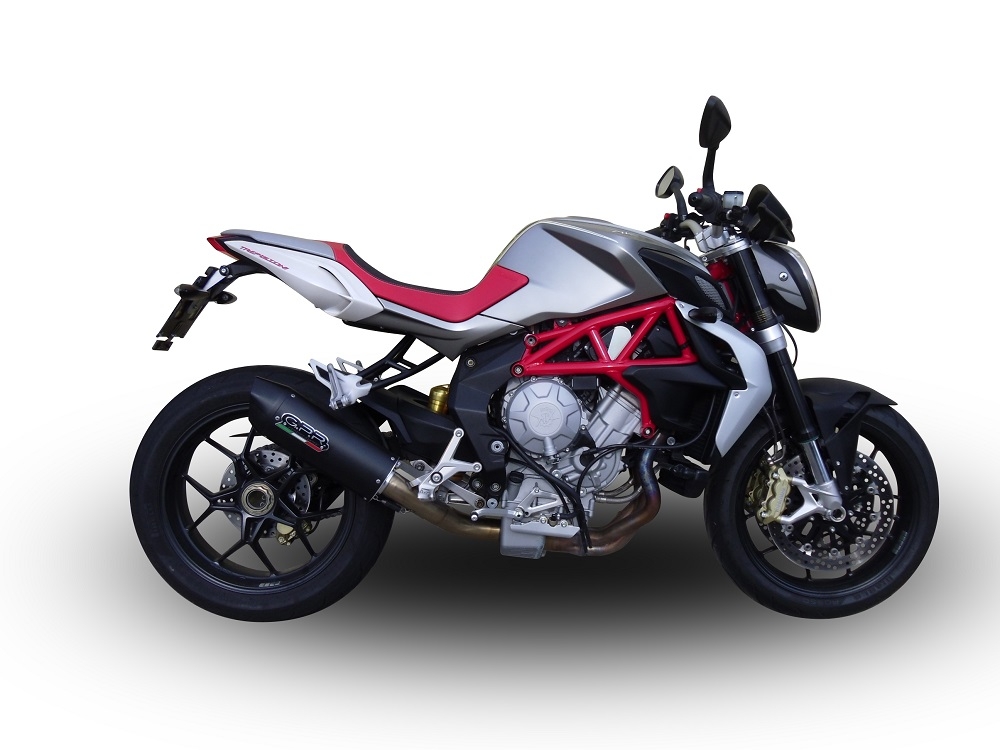 Escape compatível com Mv Agusta Brutale 800 Dragster 2017-2020, Furore Evo4 Nero, Escape homologado, legal para mercados NÃO europeus, incluindo tubo de ligação e db killer removível 