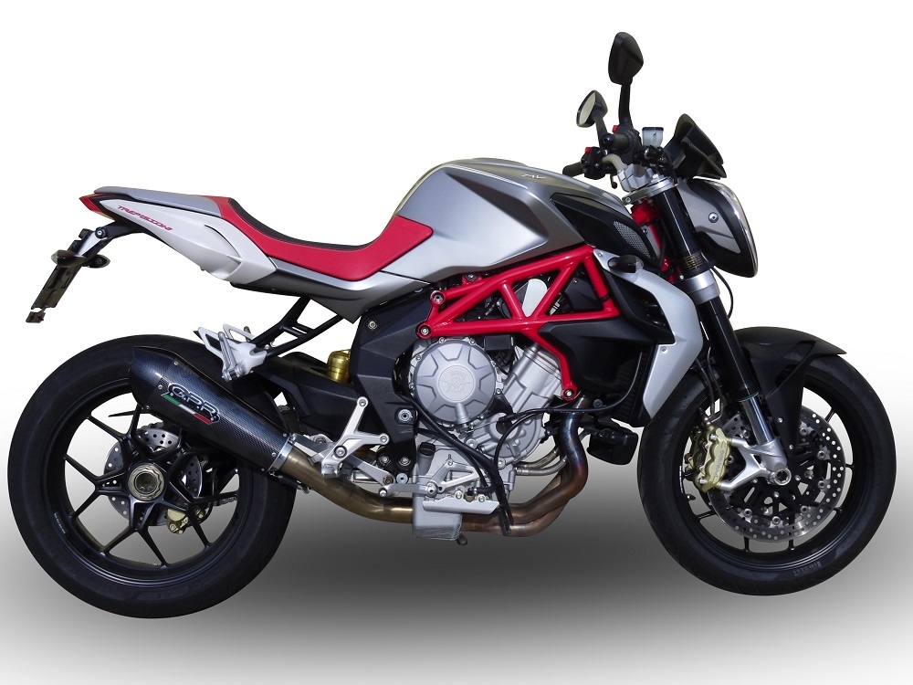GPR escape compatível com Mv Agusta Brutale 800 Dragster 2013-2016, New Grand Prix Evo Poppy, Escape legal, aprovado, com db killer removível, tubo de conexão e conversor catalítico 