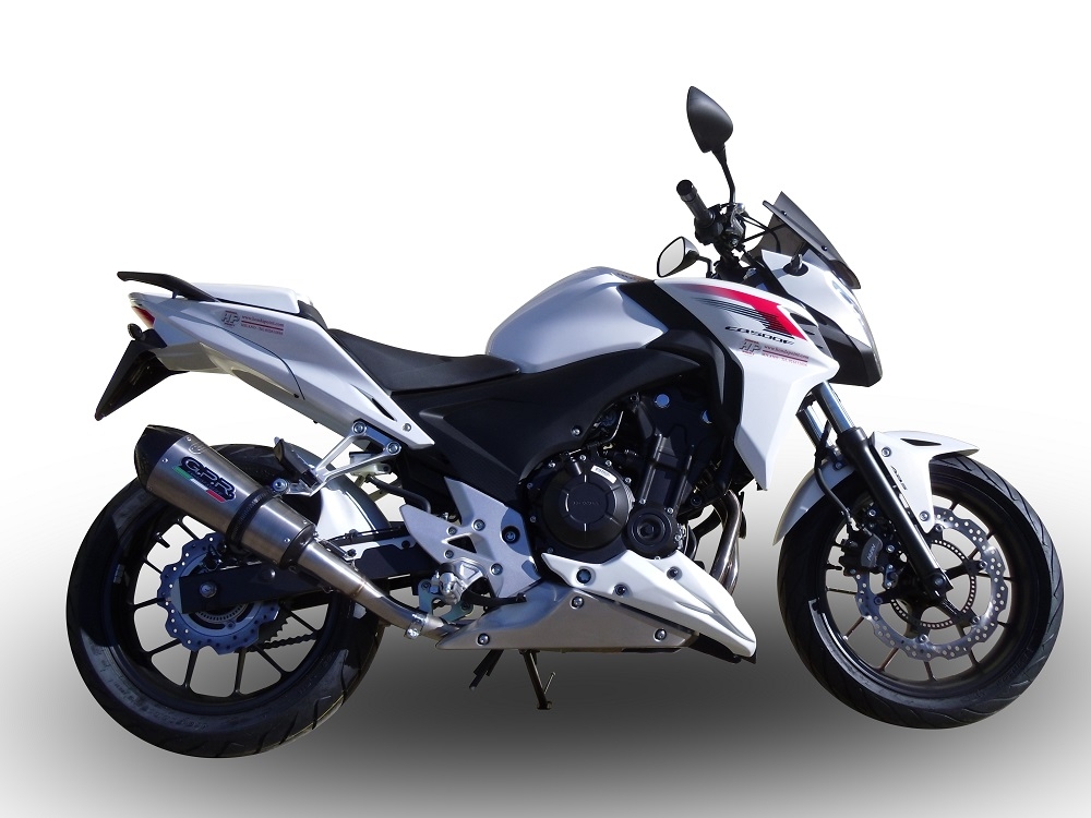 GPR escape compatível com  Honda Cb 500 F 2013-2015, New Grand Prix Evo Titanium, Escape legal, homologado, silenciador com db killer removível e tubo de ligação específico 