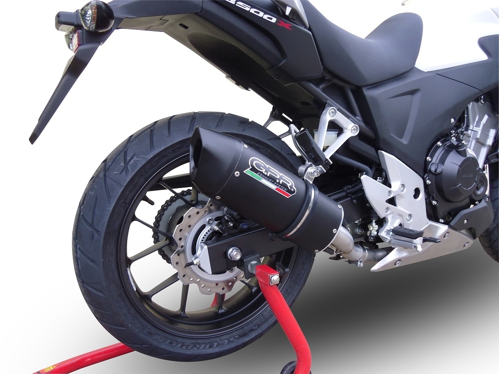Escape compatível com Honda Cb 400 X 2016-2018, Furore Evo4 Nero, Escape legal, homologado, silenciador com db killer removível e tubo de ligação específico 