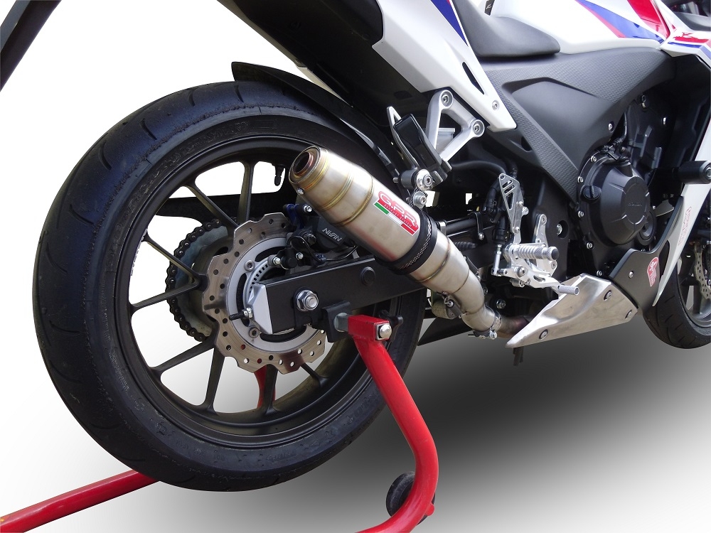 Escape compatível com Honda Cbr 500 R 2019-2022, Deeptone Inox, Escape legal, homologado, silenciador com db killer removível e tubo de ligação específico 