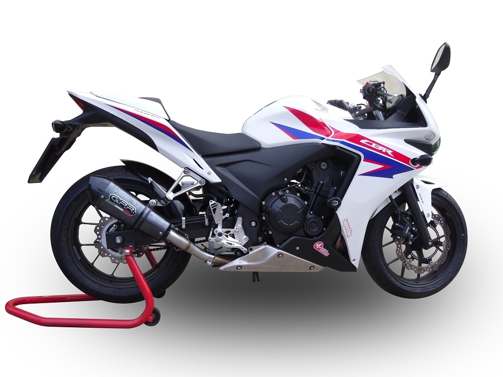 GPR escape compatível com  Honda Cbr 500 R 2023-2024, New Grand Prix Evo Poppy, Escape legal, homologado, silenciador com db killer removível e tubo de ligação específico 