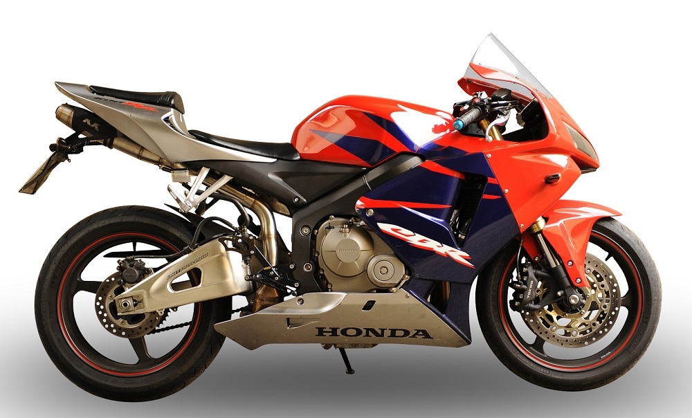 Escape compatível com Honda Cbr 600 Rr 2007-2018, Deeptone Inox, Sistema racing Silencioso com tubo de ligação 