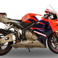Escape compatível com Honda Cbr 600 Rr 2007-2018, Deeptone Inox, Sistema racing Silencioso com tubo de ligação 