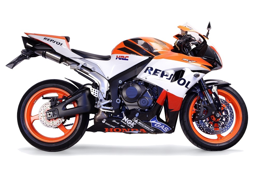 Escape compatível com Honda Cbr 600 Rr 2005-2006, Tiburon Titanium, Sistema racing Silencioso com tubo de ligação 