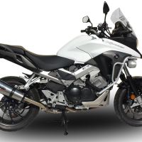 GPR escape compatível com  Honda Crossrunner 800 Vfr 800 X 2017-2020, New Grand Prix Evo Titanium, Escape legal, homologado, silenciador com db killer removível e tubo de ligação específico 