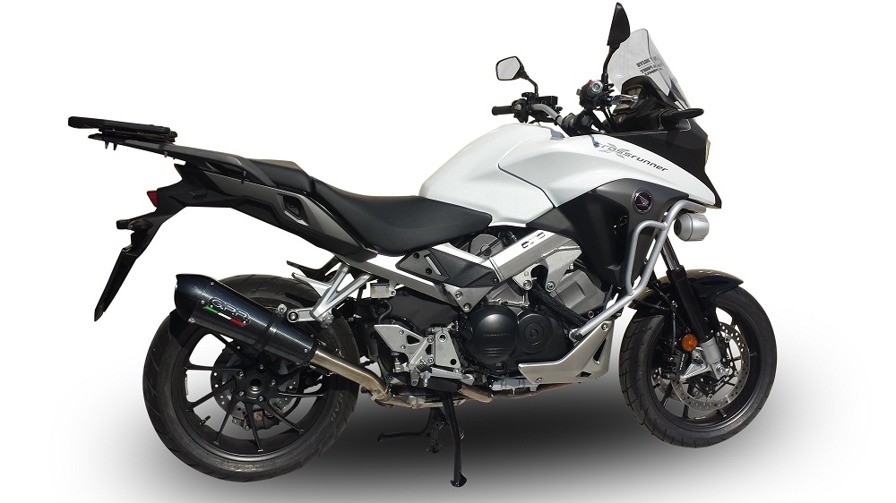 GPR escape compatível com  Honda Crossrunner 800 Vfr 800 X 2011-2014, New Grand Prix Evo Poppy, Escape legal, homologado, silenciador com db killer removível e tubo de ligação específico 