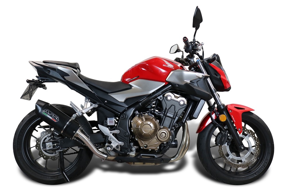 Escape compatível com Honda Cb 500 X 2016-2018, Furore Nero, Escape legal, homologado, silenciador com db killer removível e tubo de ligação específico 