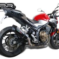 Escape compatível com Honda Cb 500 F 2016-2018, Furore Evo4 Nero, Escape legal, homologado, silenciador com db killer removível e tubo de ligação específico 