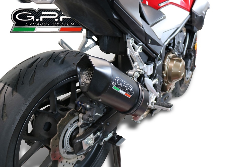 Escape compatível com Honda Cb 500 F 2019-2020, Furore Evo4 Nero, Escape legal, homologado, silenciador com db killer removível e tubo de ligação específico 
