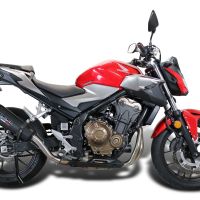 GPR escape compatível com  Honda Cb 500 F 2021-2025, New Grand Prix Evo Black Titanium, Escape legal, homologado, silenciador com db killer removível e tubo de ligação específico 