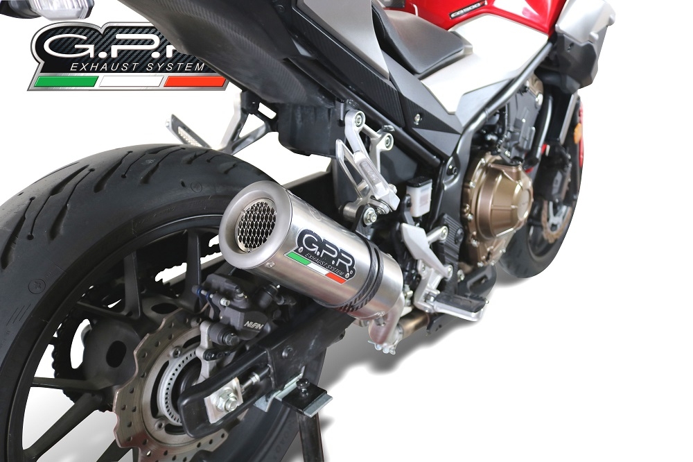 Escape compatível com Honda NX500 2024-2025, M3 Titanium Natural, Escape legal, homologado, silenciador com db killer removível e tubo de ligação específico 