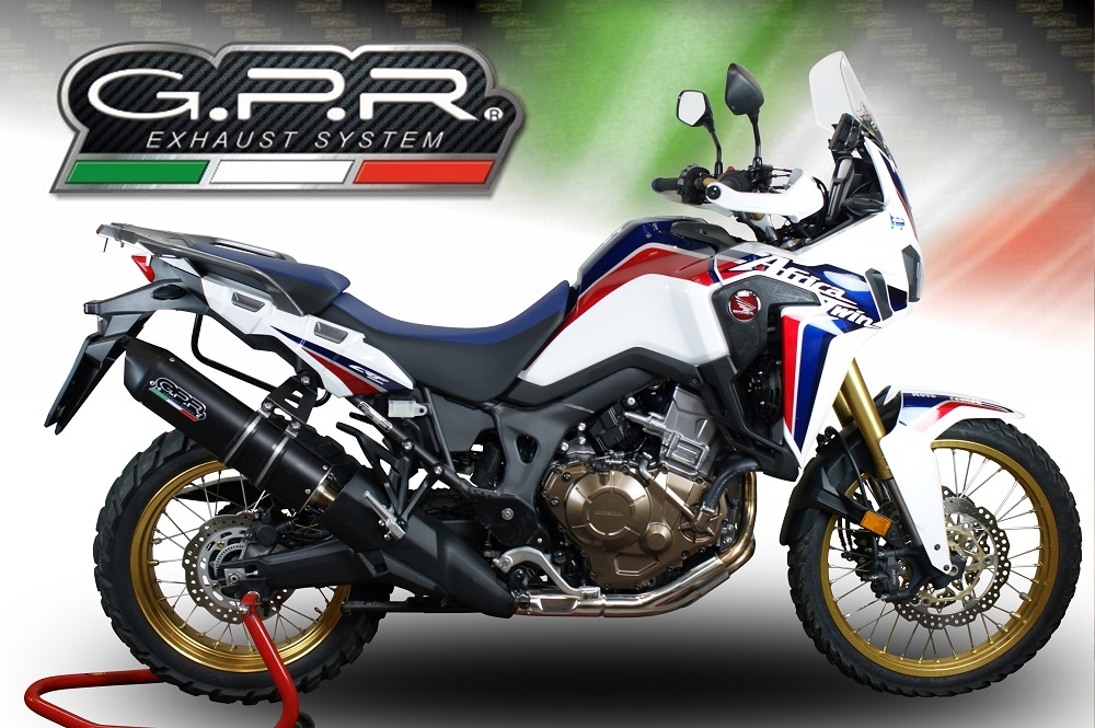 Escape compatível com Honda Crf 1000 L Africa Twin 2015-2017, Furore Nero, Escape legal, homologado, silenciador com db killer removível e tubo de ligação específico 