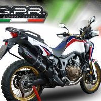 Escape compatível com Honda Crf 1000 L Africa Twin 2015-2017, Furore Nero, Escape legal, homologado, silenciador com db killer removível e tubo de ligação específico 