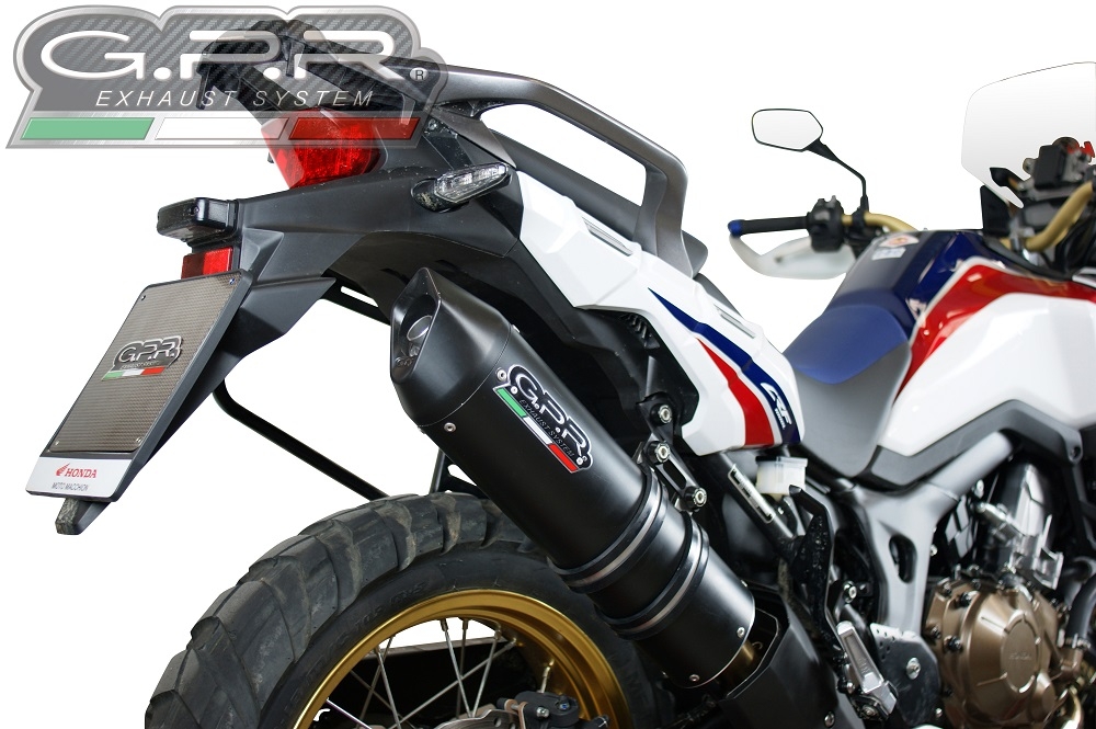 Escape compatível com Honda Crf 1000 L Africa Twin 2015-2017, Furore Nero, Escape legal, homologado, silenciador com db killer removível e tubo de ligação específico 