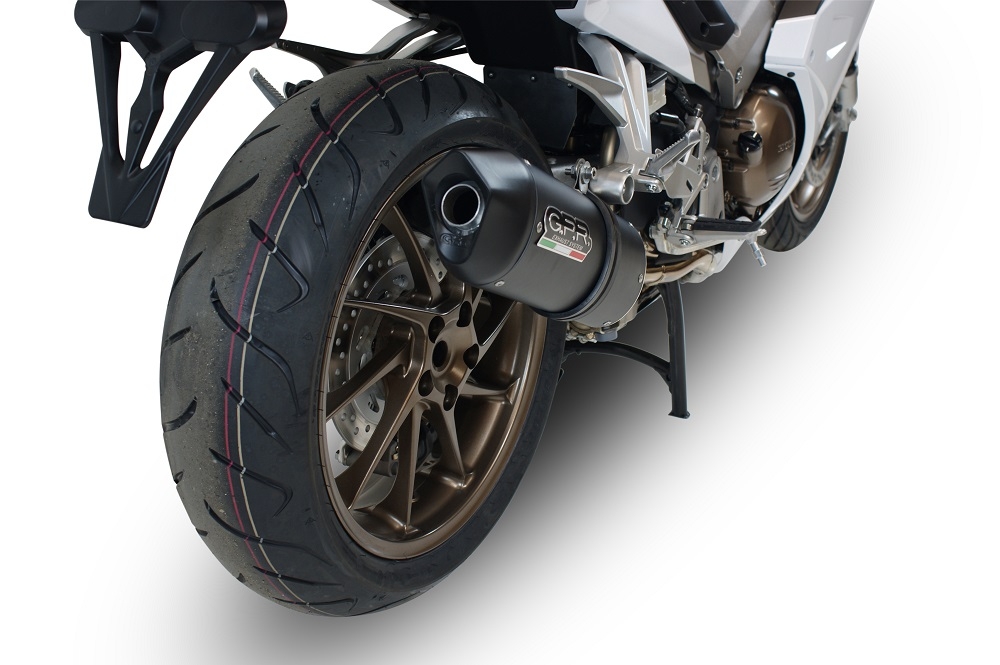 Escape compatível com Honda Vfr 800 F 2014-2016, Furore Nero, Escape legal, homologado, silenciador com db killer removível e tubo de ligação específico 