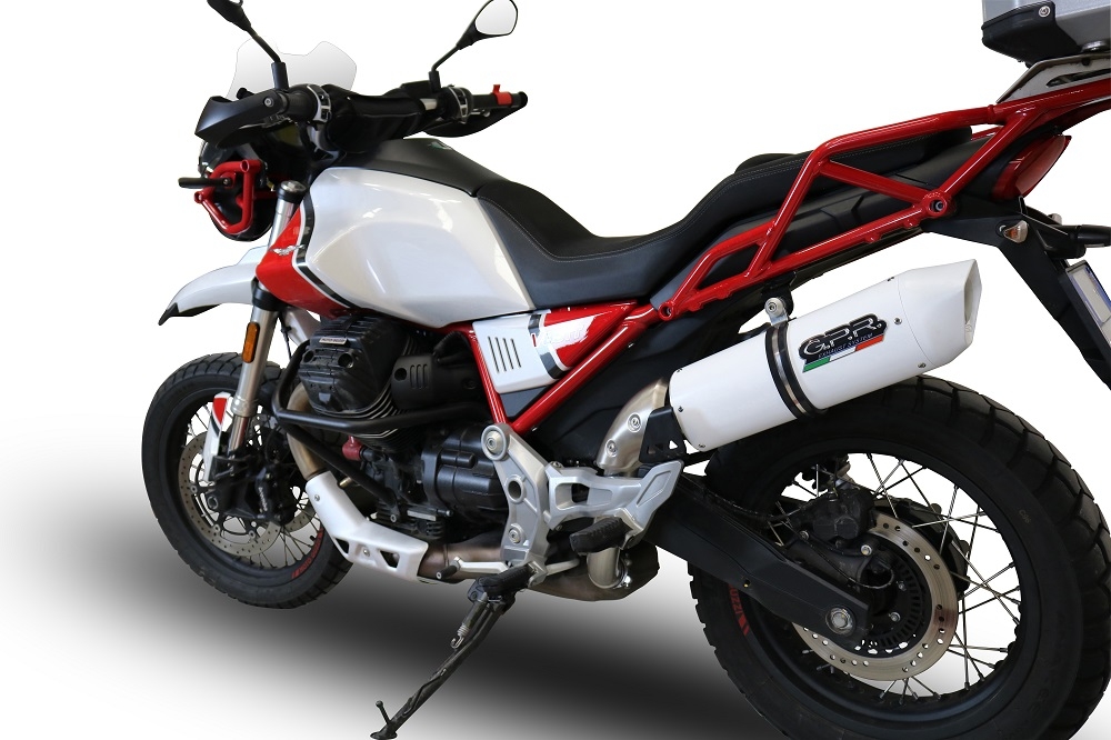 Escape compatível com Moto Guzzi V85 TT 2021-2024, Albus Evo4, Escape legal, homologado, silenciador com db killer removível e tubo de ligação específico 