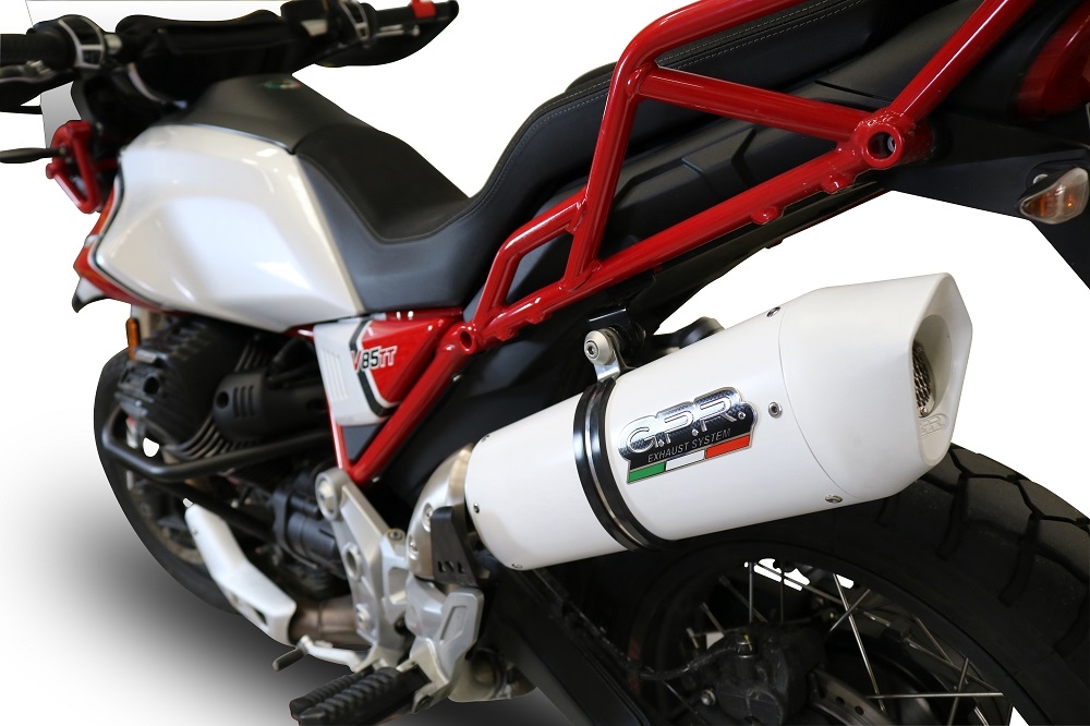 Escape compatível com Moto Guzzi V85 TT 2021-2024, Albus Evo4, Escape legal, homologado, silenciador com db killer removível e tubo de ligação específico 