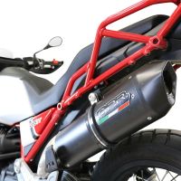 Escape compatível com Moto Guzzi V85 TT 2021-2024, Furore Nero, Sistema racing Silencioso com tubo de ligação 