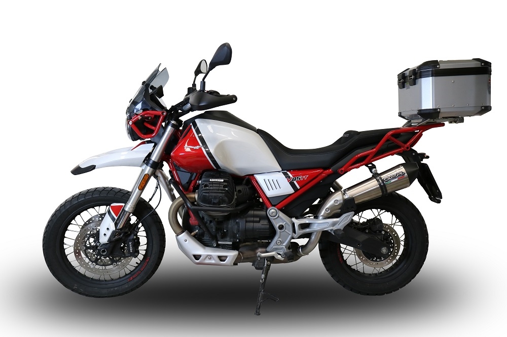GPR escape compatível com  Moto Guzzi V85 TT 2019-2020, New Grand Prix Evo Titanium, Sistema racing Silencioso com tubo de ligação 