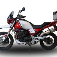 GPR escape compatível com  Moto Guzzi V85 TT 2019-2020, New Grand Prix Evo Titanium, Sistema racing Silencioso com tubo de ligação 
