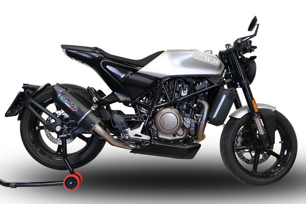 Escape compatível com Husqvarna Svartpilen 701 2018-2020, Furore Evo4 Nero, Escape legal, homologado, silenciador com db killer removível e tubo de ligação específico 
