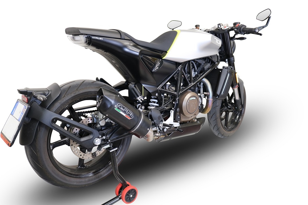Escape compatível com Husqvarna Svartpilen 701 2018-2020, Furore Evo4 Nero, Escape legal, homologado, silenciador com db killer removível e tubo de ligação específico 