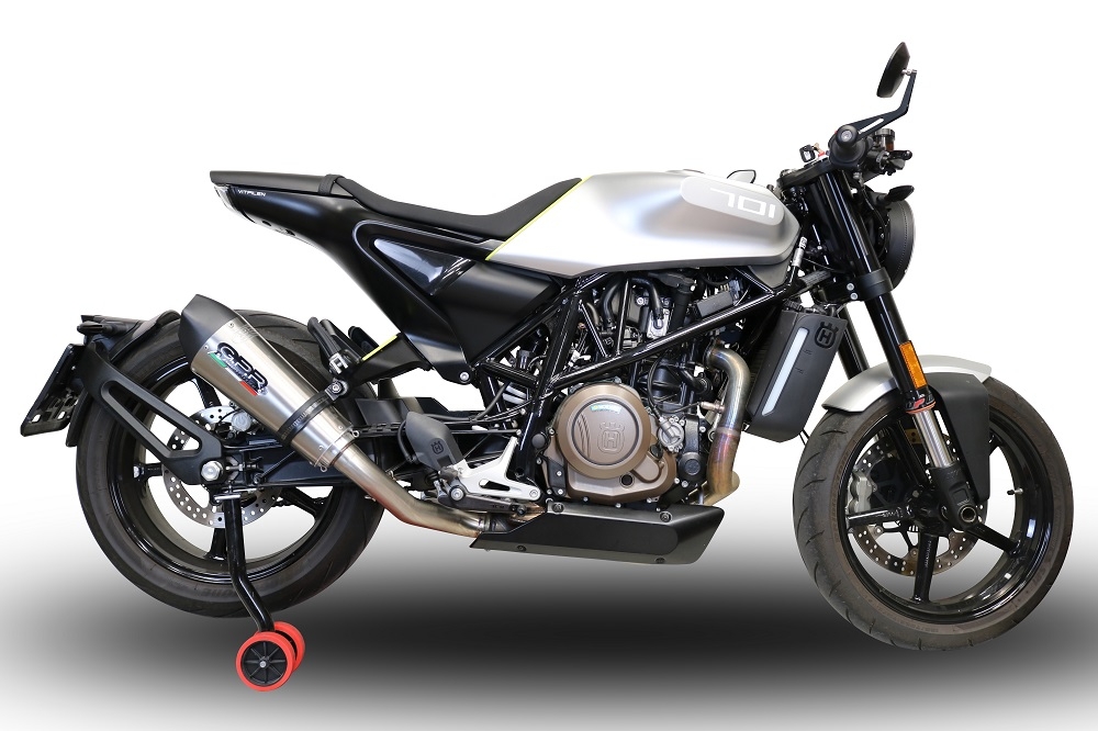 GPR escape compatível com  Husqvarna Svartpilen 701 2018-2020, New Grand Prix Evo Titanium, Escape legal, homologado, silenciador com db killer removível e tubo de ligação específico 