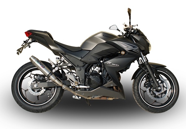 Escape compatível com Kawasaki Z 300 2014-2017, Deeptone Inox, Sistema racing Silencioso com tubo de ligação 