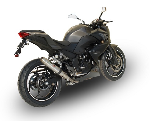Escape compatível com Kawasaki Z 300 2014-2017, Deeptone Inox, Sistema racing Silencioso com tubo de ligação 