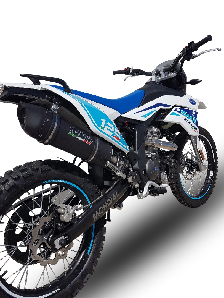 Escape compatível com F.B. Mondial Smx 125 Enduro 2021-2023, Furore Nero, Escape legal, homologado, silenciador com db killer removível e tubo de ligação 