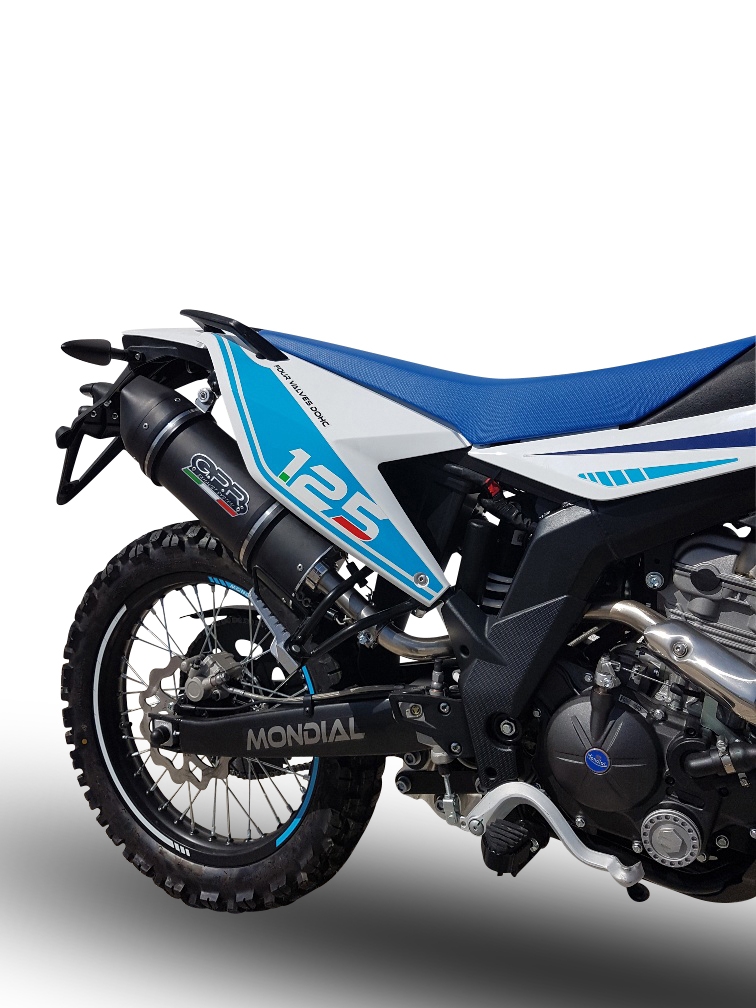 Escape compatível com F.B. Mondial Smx 125 Enduro 2021-2023, Furore Nero, Escape legal, homologado, silenciador com db killer removível e tubo de ligação 