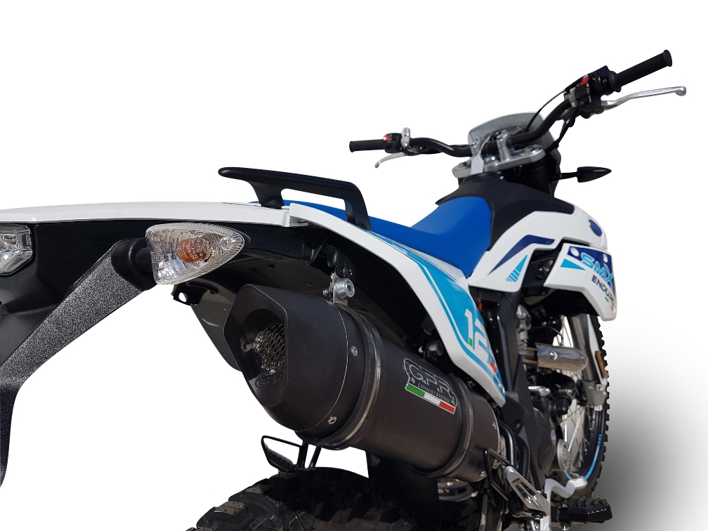 Escape compatível com F.B. Mondial Smx 125 Enduro 2021-2023, Furore Nero, Escape legal, homologado, silenciador com db killer removível e tubo de ligação 