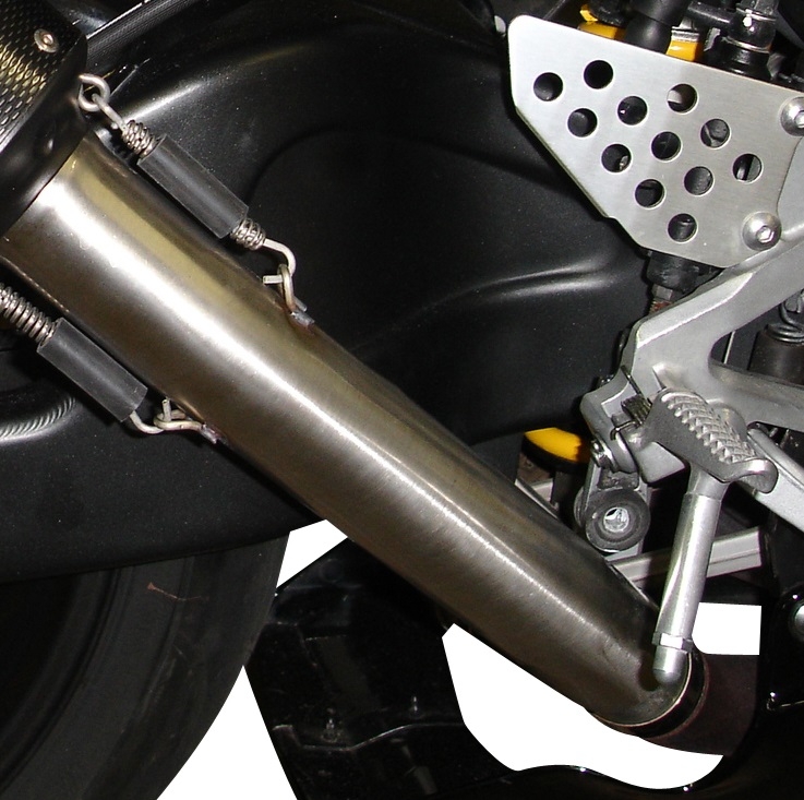 Escape compatível com Honda Vtr 1000 Sp-2 RC51 2002-2006, Furore Nero, Par de silenciosos de escape homologadas, com db killer removível e tubos de ligação específicos 